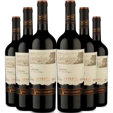 Imagem de Kit 6 Garrafas Vinho Tinto Ventisquero Reserva Carmenere 750ml