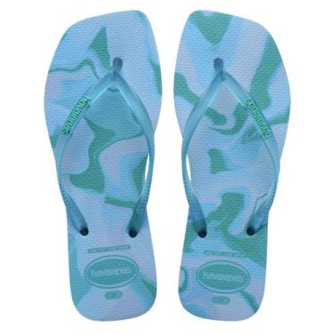 Imagem de Chinelo de Dedo Feminino Quadrado Square Jelly Havaianas, Azul lavanda