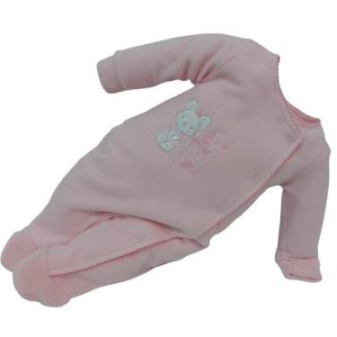 Imagem de Macacão Soft Longo Bebê Menina Bordado Letut / Paraiso 12739, Rosa, M 