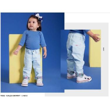 Imagem de Calça Infantil Menina Skinny Médio Max Denim Kids Tam 01 ao 03 - Ref 9