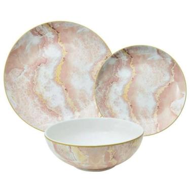 Imagem de Aparelho Jantar Nero Rose 18 Pç Cerâmica L'Hermitage