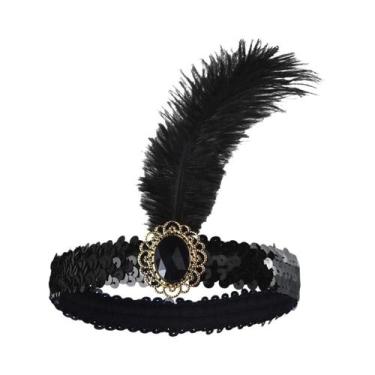 Imagem de Tiara De Penas Estilo Gatsby Dos Anos 1920 Para Mulheres, Acessório Pa