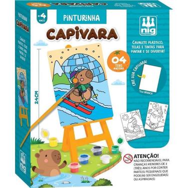 Imagem de Kit Pinturinha Capivara com Desenhos Fofos para Colorir Estimula Criatividade Nig Brinquedos