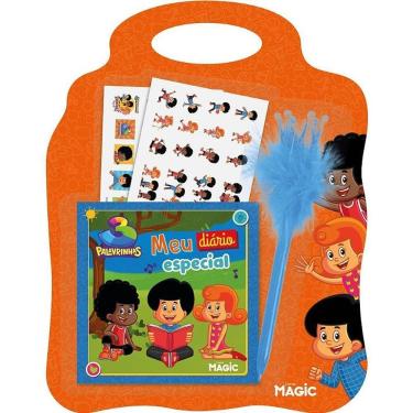 Imagem de Diário 3 Palavrinhas Meu Diário Especial Capa Dura com Adesivos e Caneta com Pompom 88 Páginas