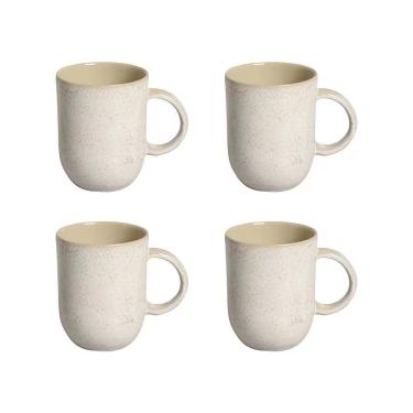 Imagem de Conjunto de Xícaras Coup Latte Grande para Café em Stoneware Resistente e Sustentável Ideal para Mesa e Cozinha Bege