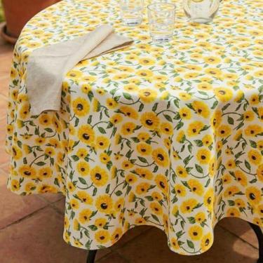 Imagem de Toalha de Mesa REDONDA 1,40m Estampada Oxford - FOX ENXOVAIS, Girassol