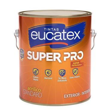 Imagem de Tinta Acrílica Eucatex Super Pró Fosco 3,6 Litros Várias Cores, Branco