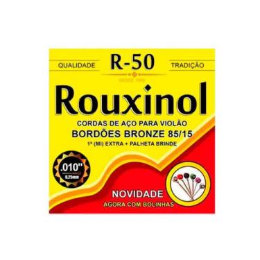 Imagem de Encordoamento Violão Aço Inox Com Bolinha Rouxinol 010" - R-50
