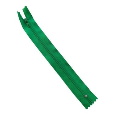 Imagem de Kit 100 Zíper Nylon 18cm Artesanato Costura Acabamento Saia Cor:Verde 