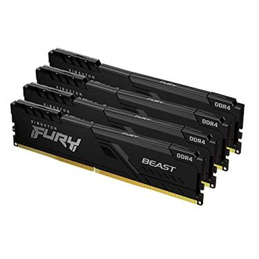 Imagem de KF436C18BBK4/128 - Kit de memórias de 128GB (4 x 32GB) DIMM DDR4 3600Mhz FURY Beast Black 1,35V 2Rx8 288 pinos para desktop/gamers, preto
