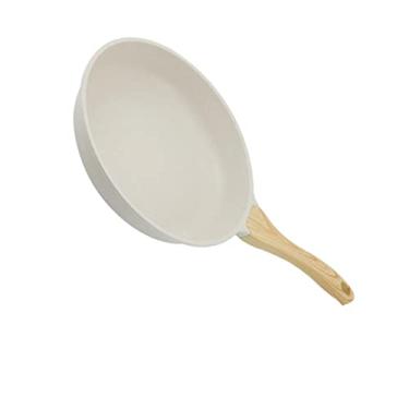 Imagem de LOVIVER Frigideira antiaderente branca com alça de pedra, revestimento de granito, frigideira para cozinha – diâmetro 24 cm