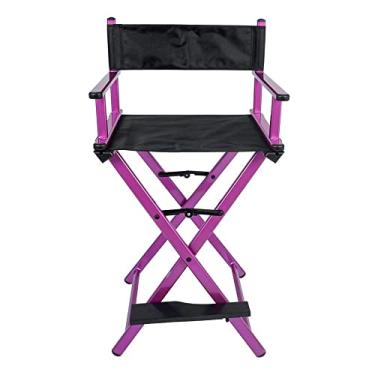 Imagem de Cadeira Maquiador Diretor Cinema Alumínio Pelegrin Pel-y01c Preta e Rosa