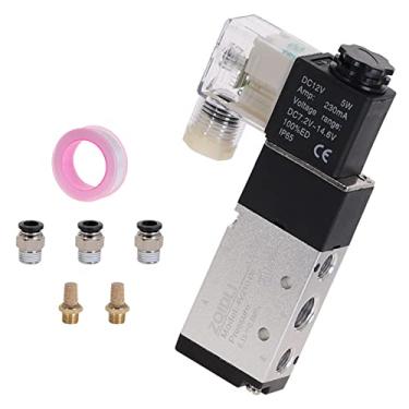 Imagem de Válvula de solenóide elétrica pneumática 5 Way 2 Posição Controle Air Gas Válvula Magnética 4V210-08 12V 24V 220V Bobina volt. YYDFPIIA (Color : 4V210-08 w PC6-02, Specification : AC110V)