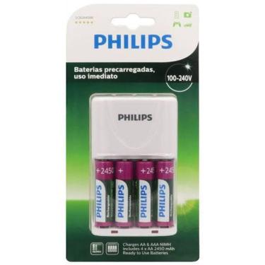Imagem de Carregador De Pilhas Philips Com 4 Pilhas Aa De 2450Mah