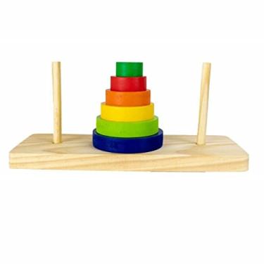 Imagem de Torre de Hanói - Brinqmutti - Brinquedo Educativo de Madeira