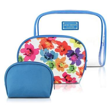 Imagem de Kit De Necessaire De 3 Peças Aquarela Jacki Design - Azul