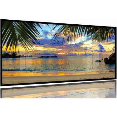 Imagem de Quadro Decorativo Praia Mar Areia 130x60 Moldura Preta 2x2