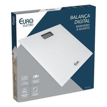 Imagem de Balança Digital Euro Home Para Banheiro Branca 28x28cm