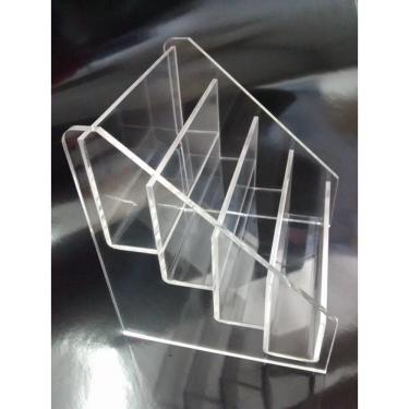 Imagem de Porta Cartão De Visita C/ 4 Divisórias Estilo Escadinha