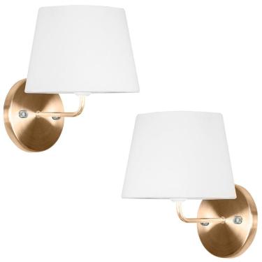 Imagem de Kit 2 Arandela New Cobre Com Cupula Tradicional Branco
