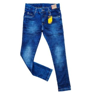 Imagem de Calça Jeans Masculina Infantil Menino Com Lycra Tam 10,12,14 E 16 Anos