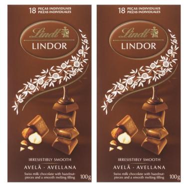 Imagem de Chocolate Ao Leite Com Avelã, Lindt Lindor, 2 Barras De 100G