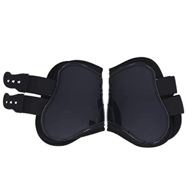 Imagem de Bota de cavalo, conjunto de botas precisas de tendão de cavalo ajustável para cavalos(Pernas traseiras pretas, M)