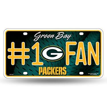 Imagem de Rico Industries NFL Football Green Bay Packers #1 Fan Metal Auto Tag