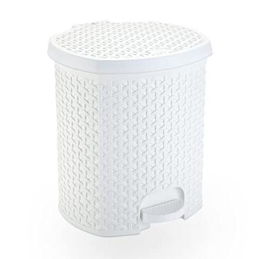 Imagem de LIXEIRA RATTAN COM PEDAL 15 LTS – BRANCO