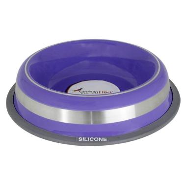 Imagem de Comedouro Inox GermanHart com Anel de Silicone Prestige Roxo - 950 mL