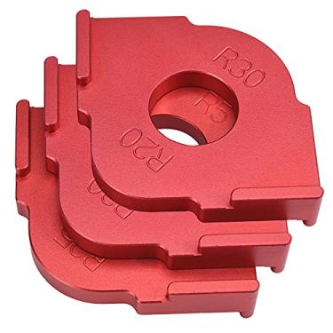 Imagem de Modelos de roteador de gabarito de raio, R10 R15 R20 R25 R30 R35, 3 peças Modelos de fresa de gabarito rápido de raio de canto de liga de alumínio, ferramenta T para posicionamento de semicírculo para marcenaria