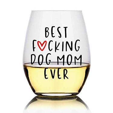 Imagem de Perfectinsoy Copo de vinho Best Dog Mom Ever, presentes para mãe de cachorro, presentes para amantes de cães para mulheres, dono de cachorro, avó de cachorro, mãe de cachorro, irmãs, tias, amigos, colegas, chefe, vizinhos, amante de animais de estimação, presentes para mães