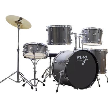 Imagem de Bateria Acústica 2T pr sp Silver Sparkle Prata com Banco ny F1rst