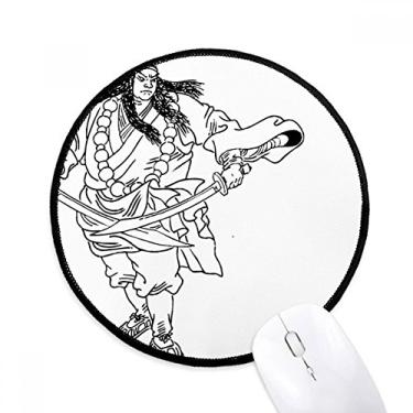 Imagem de Masterpiece The Romance Figura Chinesa Wusong Mouse Pad Desktop Office Tapete Redondo para Computador