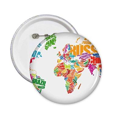 Imagem de Mutlicolour Mapa Mundial Países Nome Alfinetes Emblema Botão Decoração Acessório 5pcs