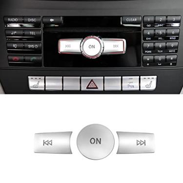 Imagem de Jaronx Compatível com adesivos de capa de botão de rádio Mercedes Benz, X204/W204 Radio ON Volume Button Cover para Mercedes B W246/C W204/ E W212/G/ML W166 CL/SL/CLA/CLS/SLK