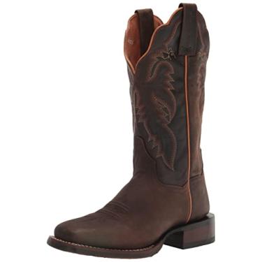 Imagem de Dan Post Bota feminina Western com bico quadrado largo, Marrom, 7 Wide