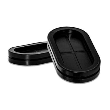 Imagem de Flyshop Preto 20 x 44 mm, argolas ovais de borracha 13/16" x 1-47/64", plugue de borracha sintética, furo de firewall buraco, ilhós de arame dupla face, 4 peças
