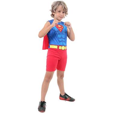 Imagem de Fantasia do Super Homem Infantil Curta C/Capa Original (G 9-12)