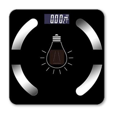 Imagem de carregamento solar balança de banheiro aplicativo bluetooth programa balança eletrônica peso corporal inteligente balança de gordura corporal não requer baterias
