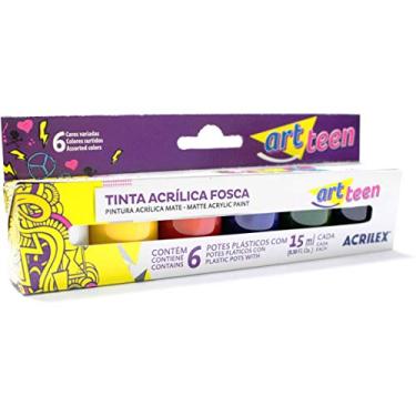 Imagem de Tinta Acrílica Fosca 15ml, Acrilex, Art Teen, 035060000, Pacote com 3 Estojos x 6 Cores cada