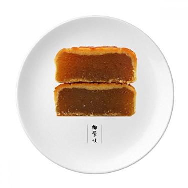 Imagem de Prato decorativo de porcelana para bolo de lua de coco no meio do outono