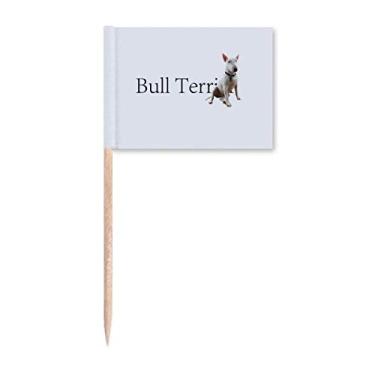 Imagem de Bandeira de palito de dente para cachorro com aparência de bull terrier