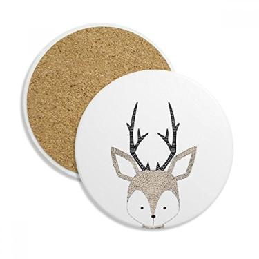 Imagem de Caneca de porta-copos estilo Simplicity Little Deer Animal Porta-copos com proteção de mesa, pedra absorvente