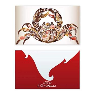 Imagem de Caranguejo com estampa de caranguejo Marine Organism Holiday Merry Christmas Cartões de parabéns Mensagem de Natal