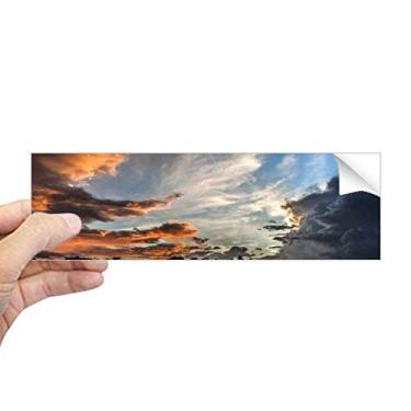 Imagem de DIYthinker Adesivo retangular azul escuro céu nuvens coloridas decalque para janela notebook