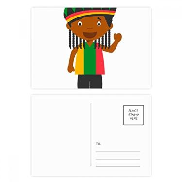 Imagem de Cartão postal Black Wild Jamaica Cartoon Cartão de felicitações de aniversário