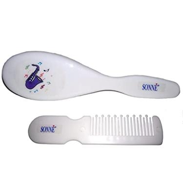 Imagem de Sonne Kit Pente E Escova Para Bebê Sax Branco