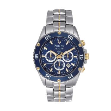 Imagem de Relógio masculino Bulova Marine Star 98H37, azul/dourado/prateado