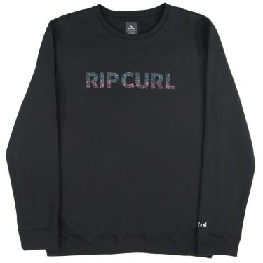 Imagem de Moletom Rip Curl Brand Wordmark Medina Preto - Masculino-Masculino